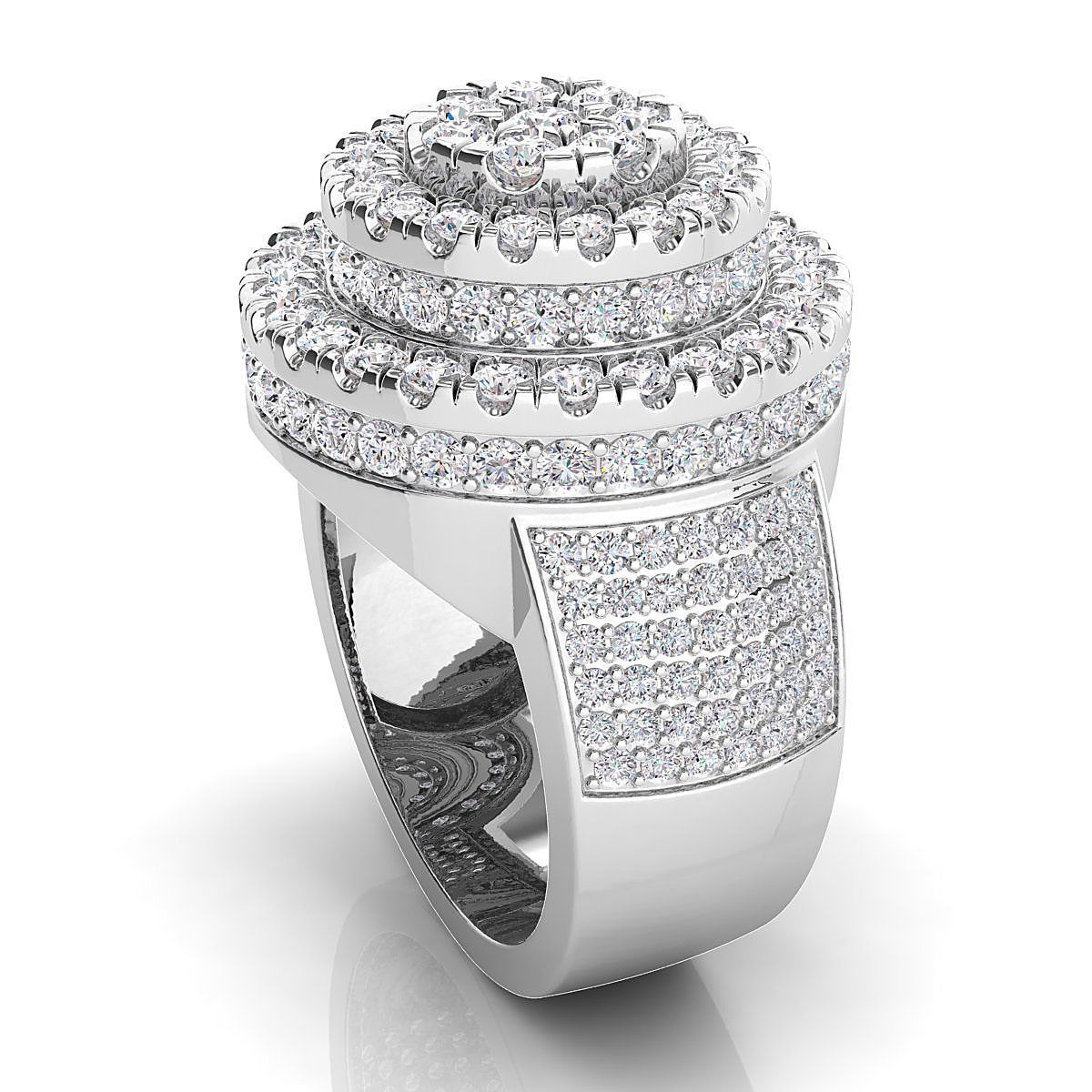 BIG HALO MENS RING 3D print model_8