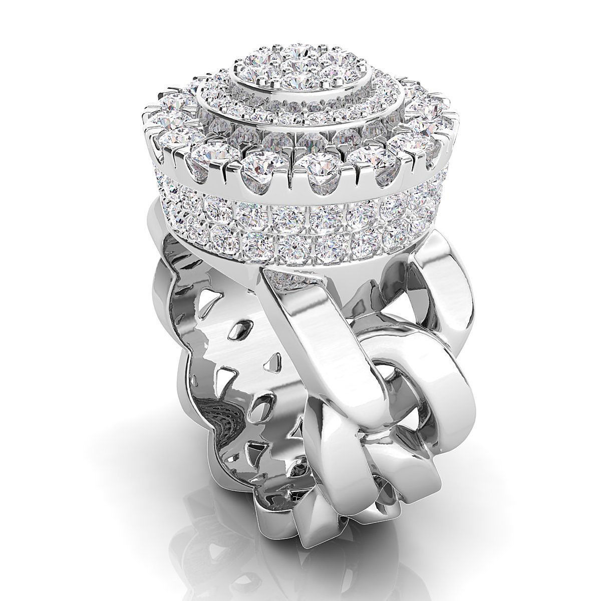 BIG HALO MENS RING 3D print model_8