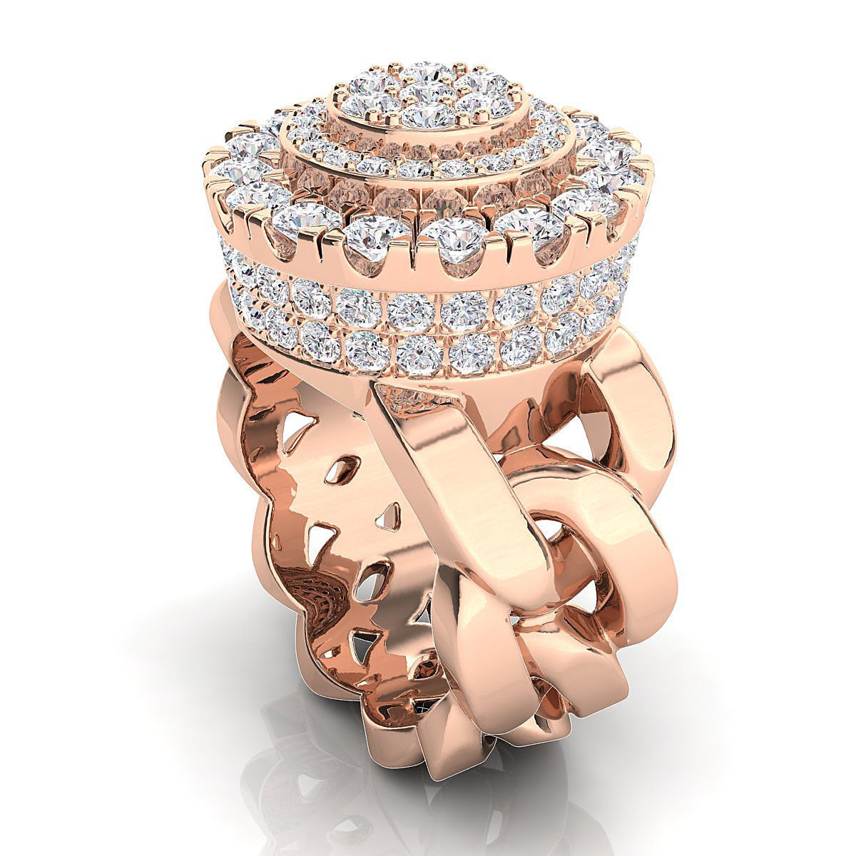 BIG HALO MENS RING 3D print model_5