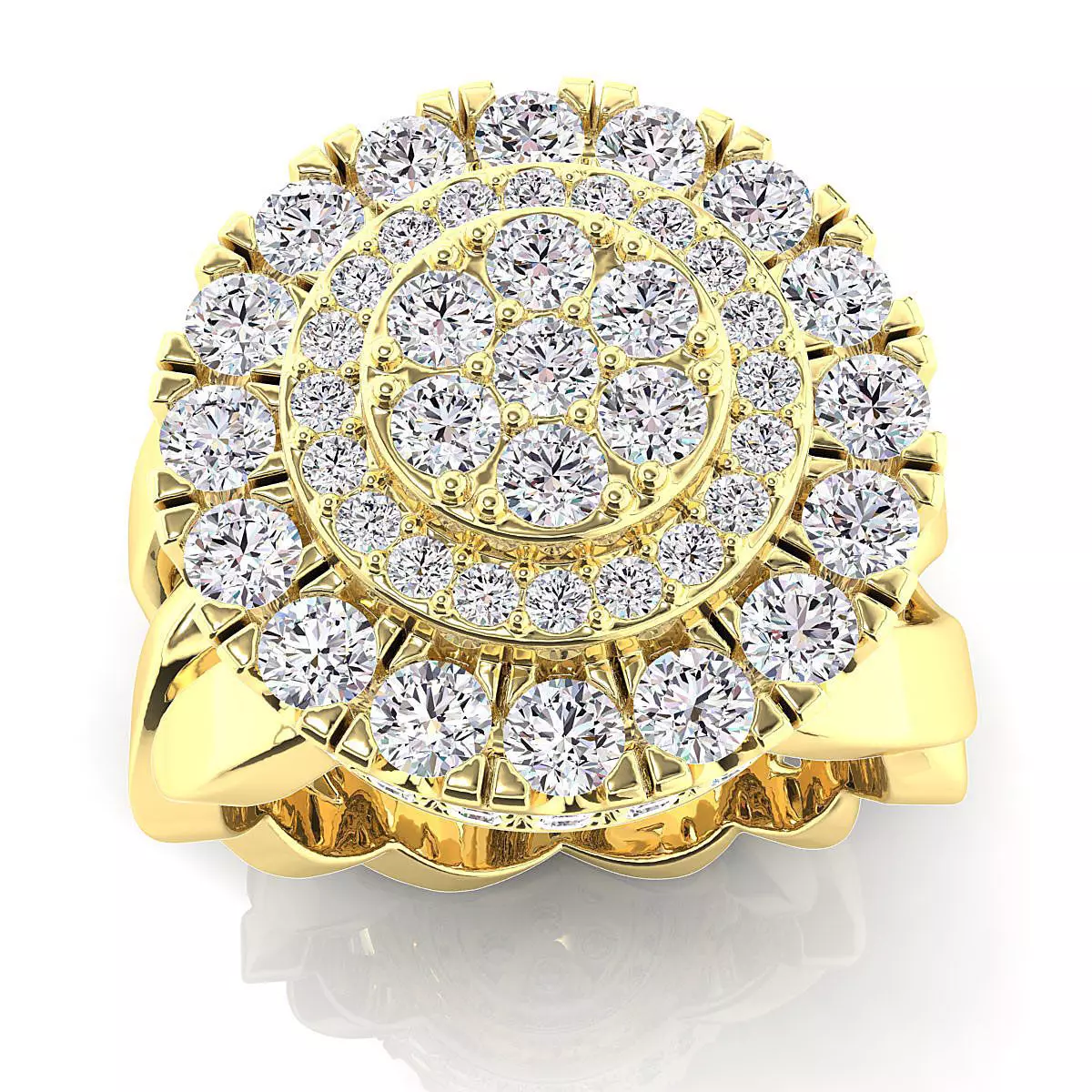 BIG HALO MENS RING 3D print model_0