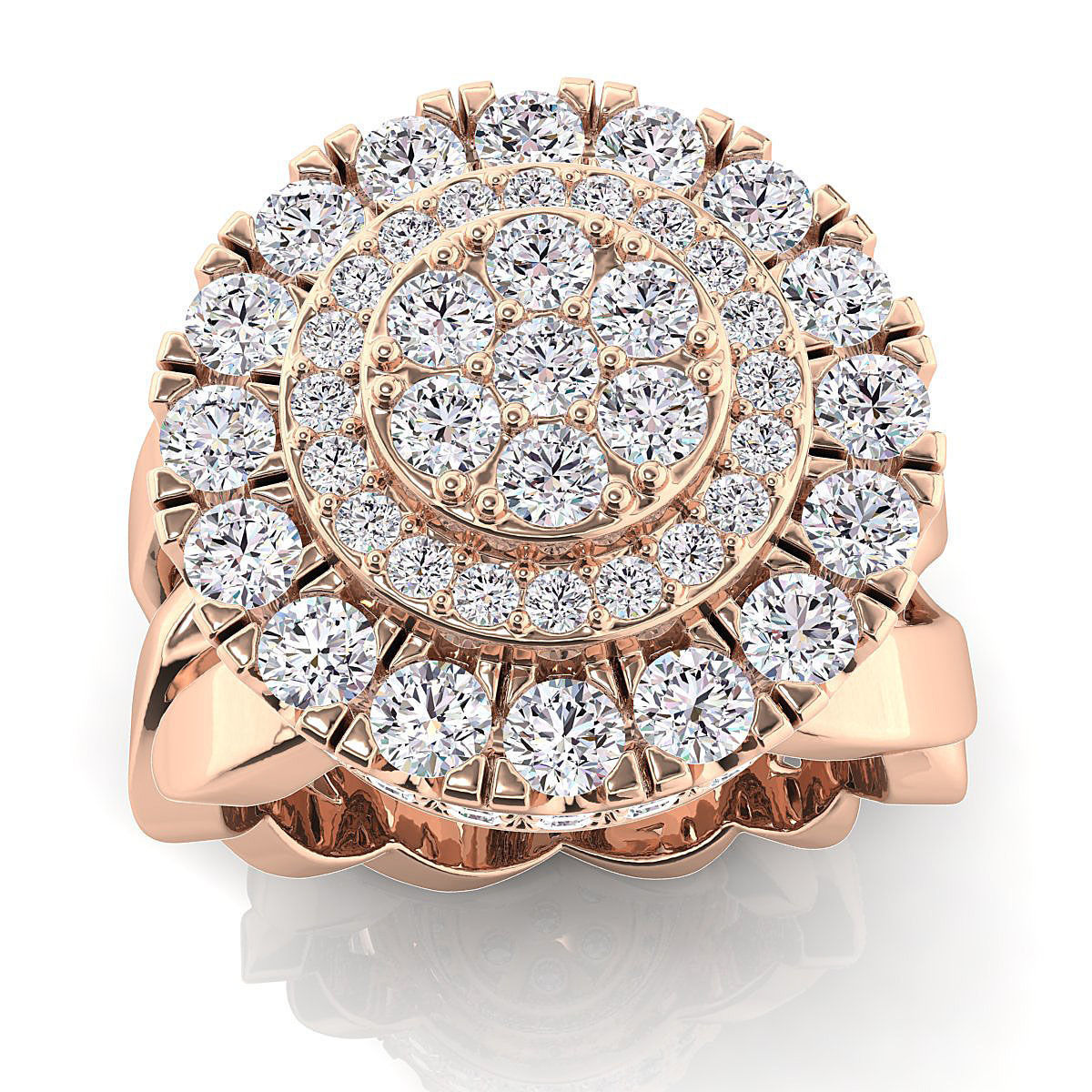 BIG HALO MENS RING 3D print model_4