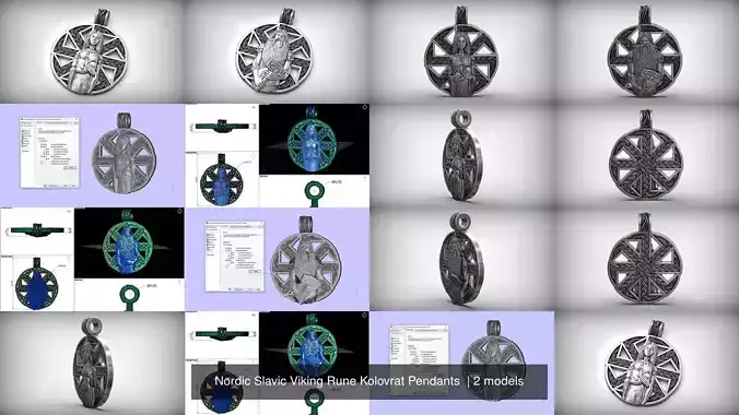 Nordic Slavic Viking Rune Kolovrat Pendants 