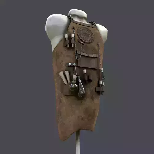 Old Clothes Stand Low-poly 3D model