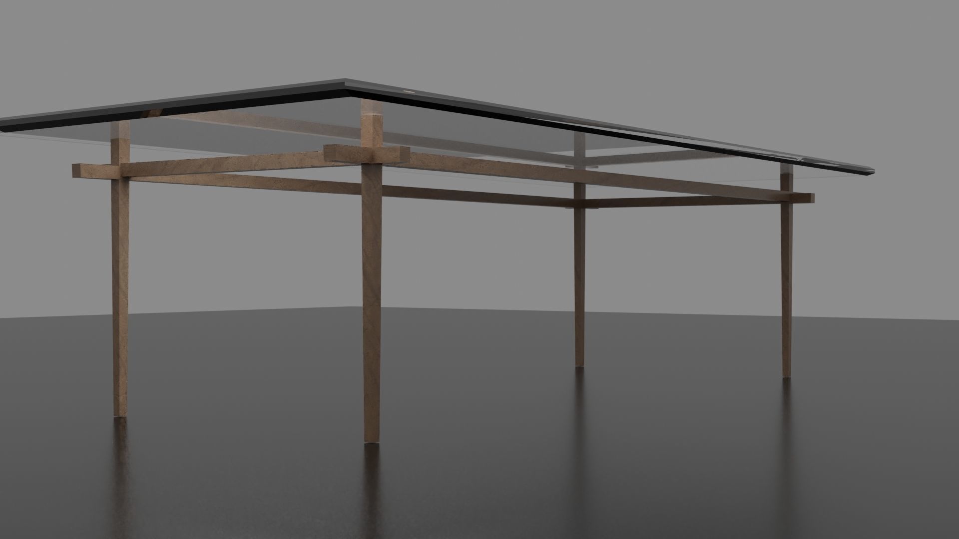 Glass Simple Table  3D model_1