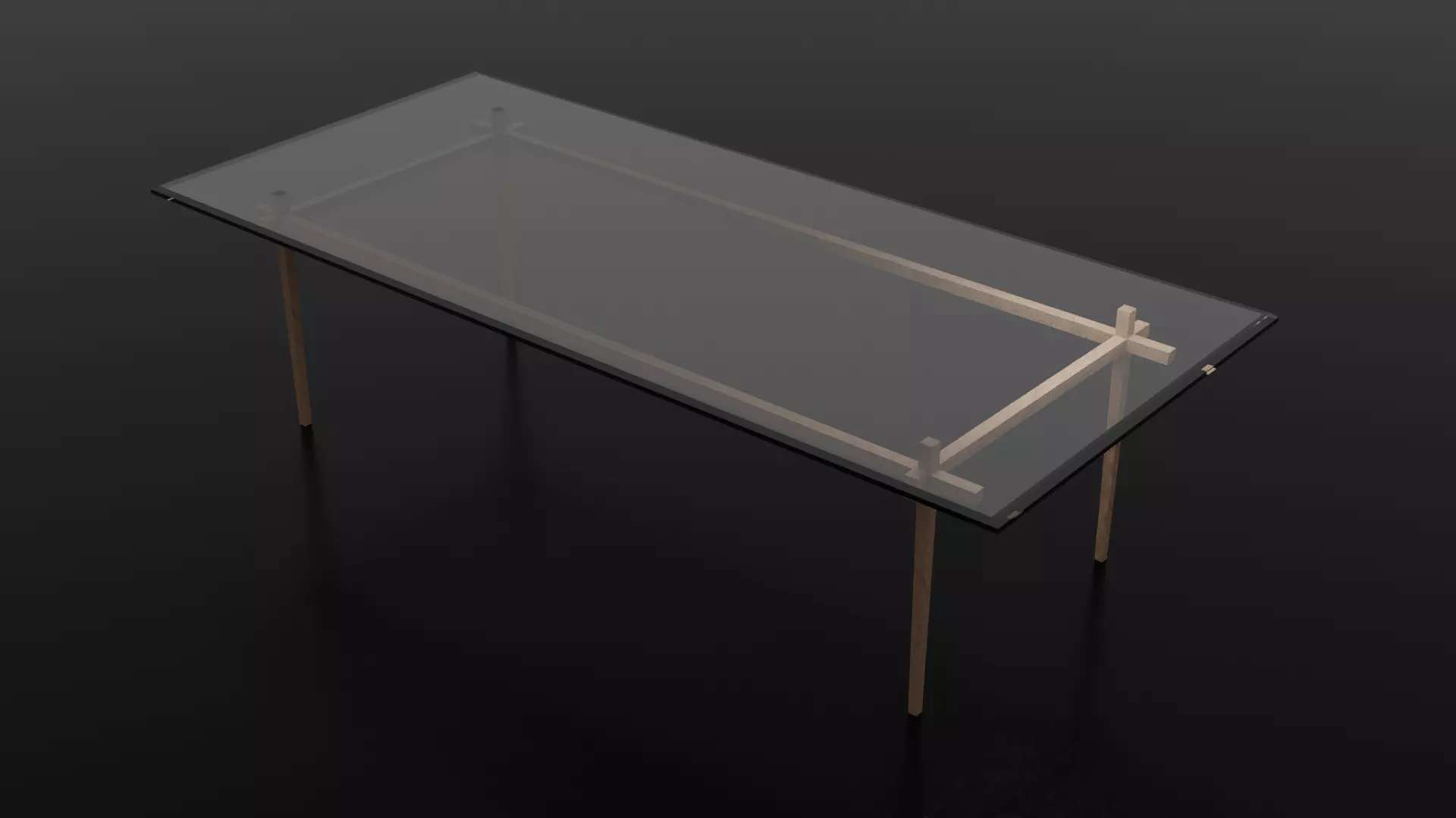 Glass Simple Table  3D model_0