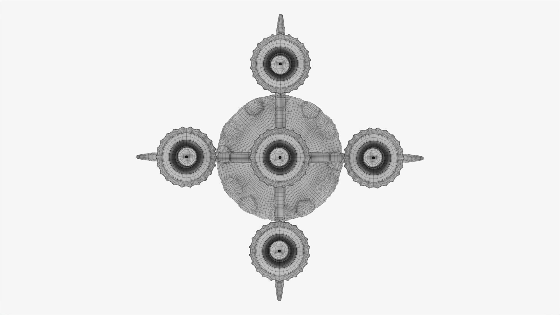 Candlestick with candles antique 05 3D model_11