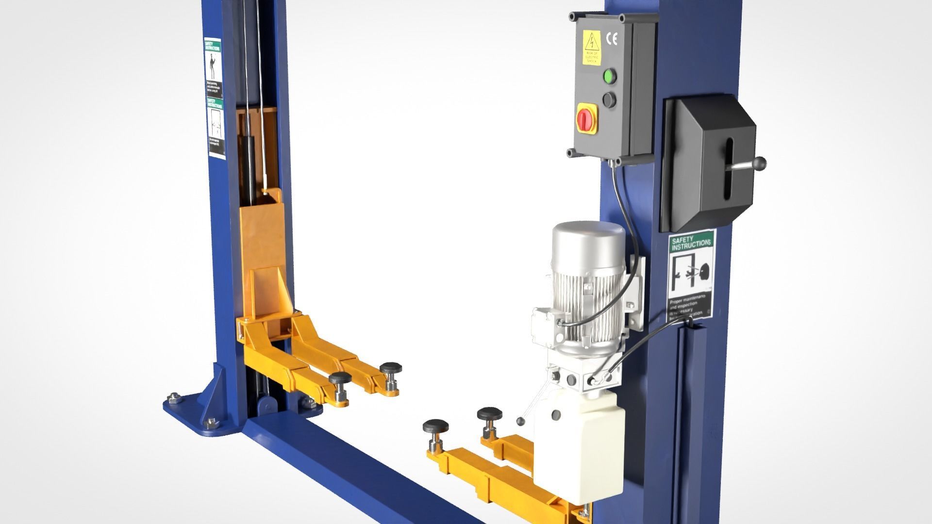 2 Post Car Lift Low-poly 3D model_1