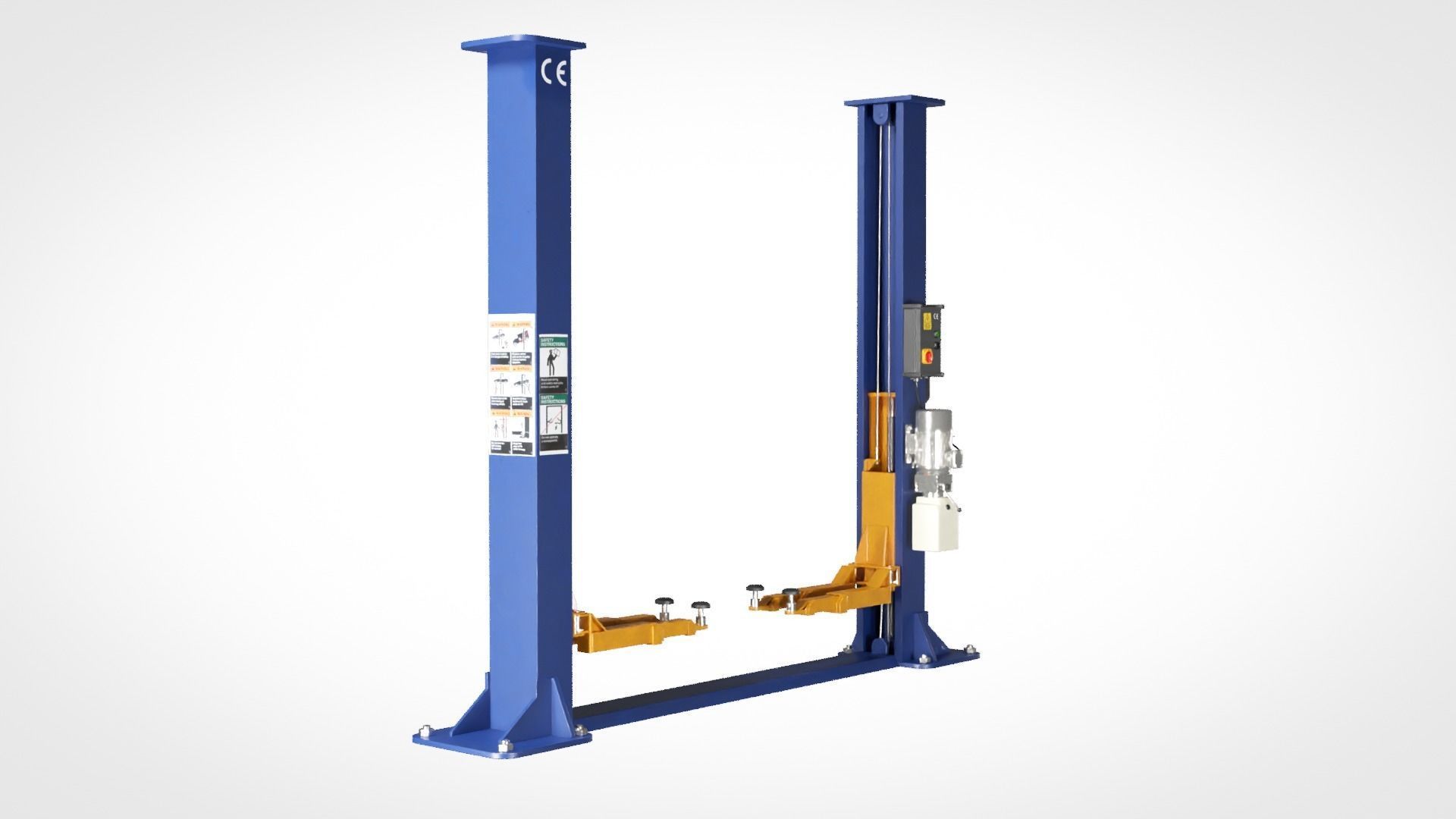 2 Post Car Lift Low-poly 3D model_7