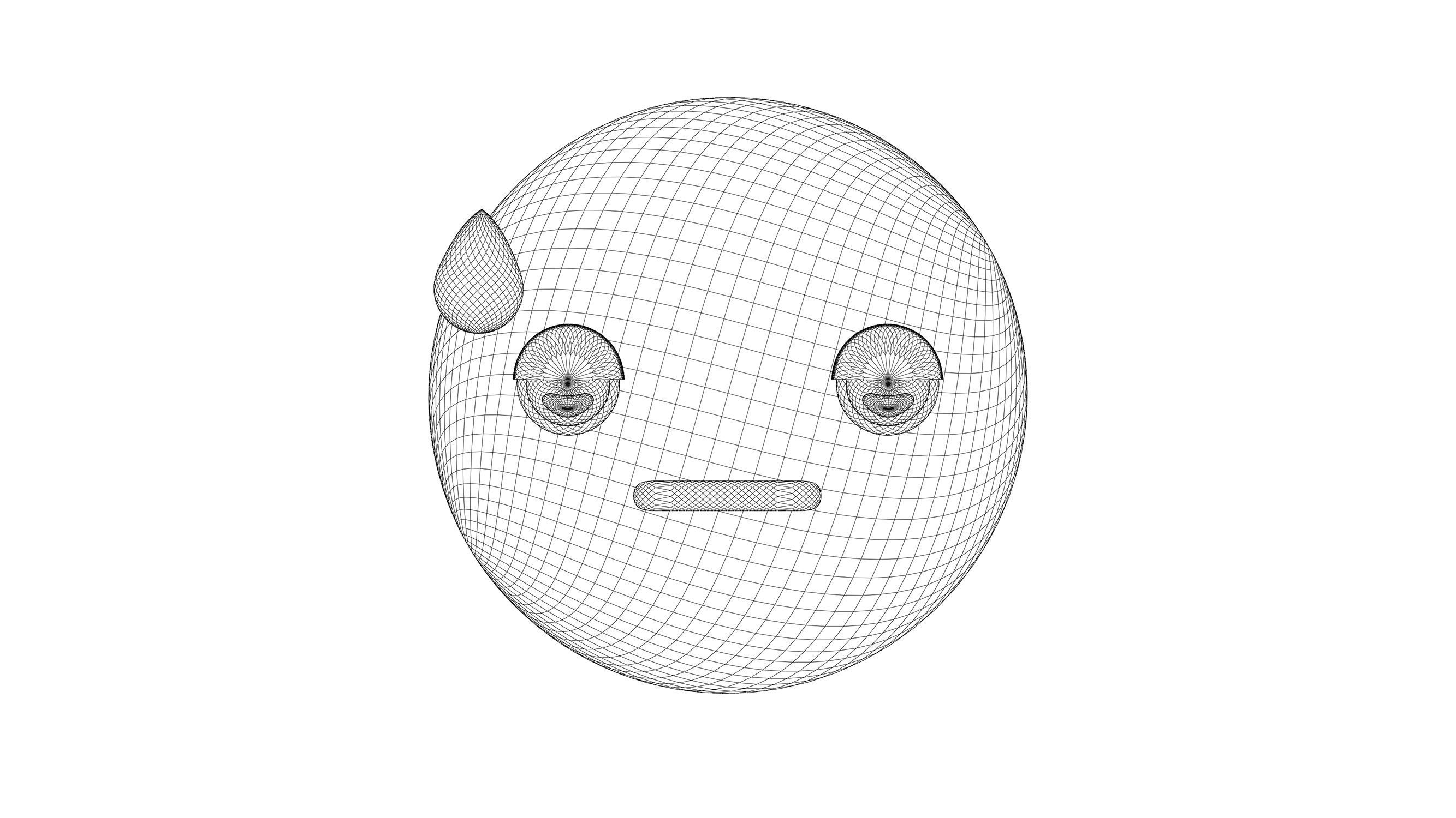 tired 1 emoji 3D model_2