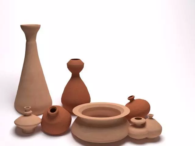 clay pots 3D model