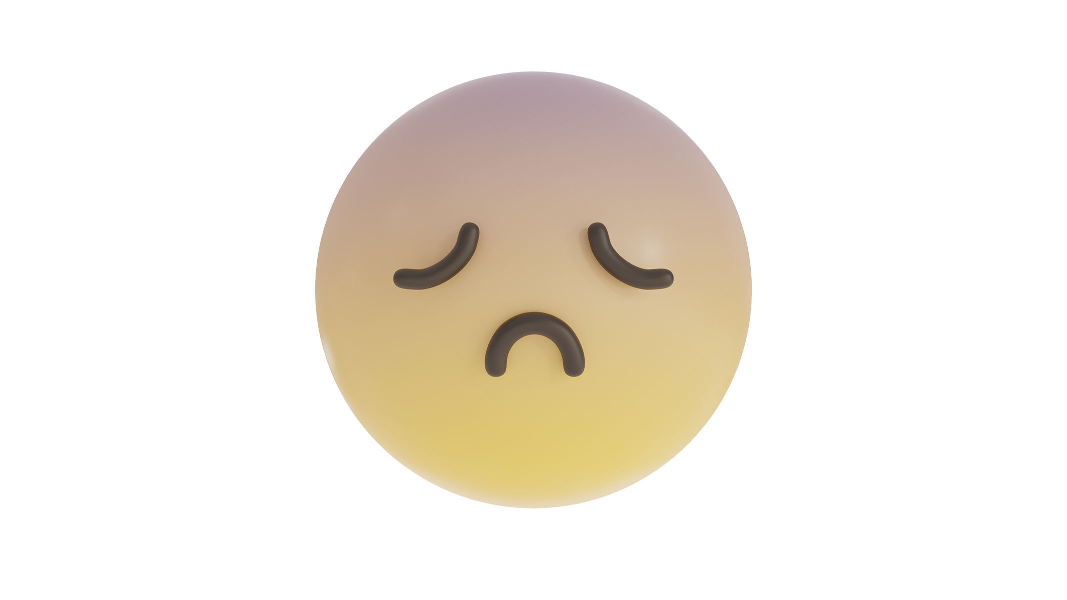 tired 2 emoji 3D model_1