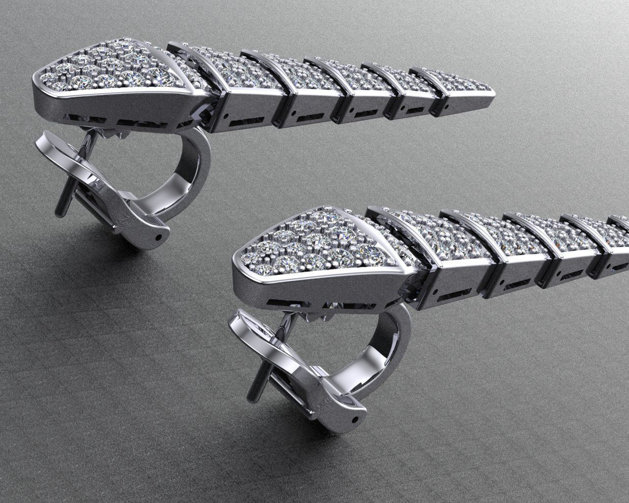 serpenti earrings 3d 3D print model_2