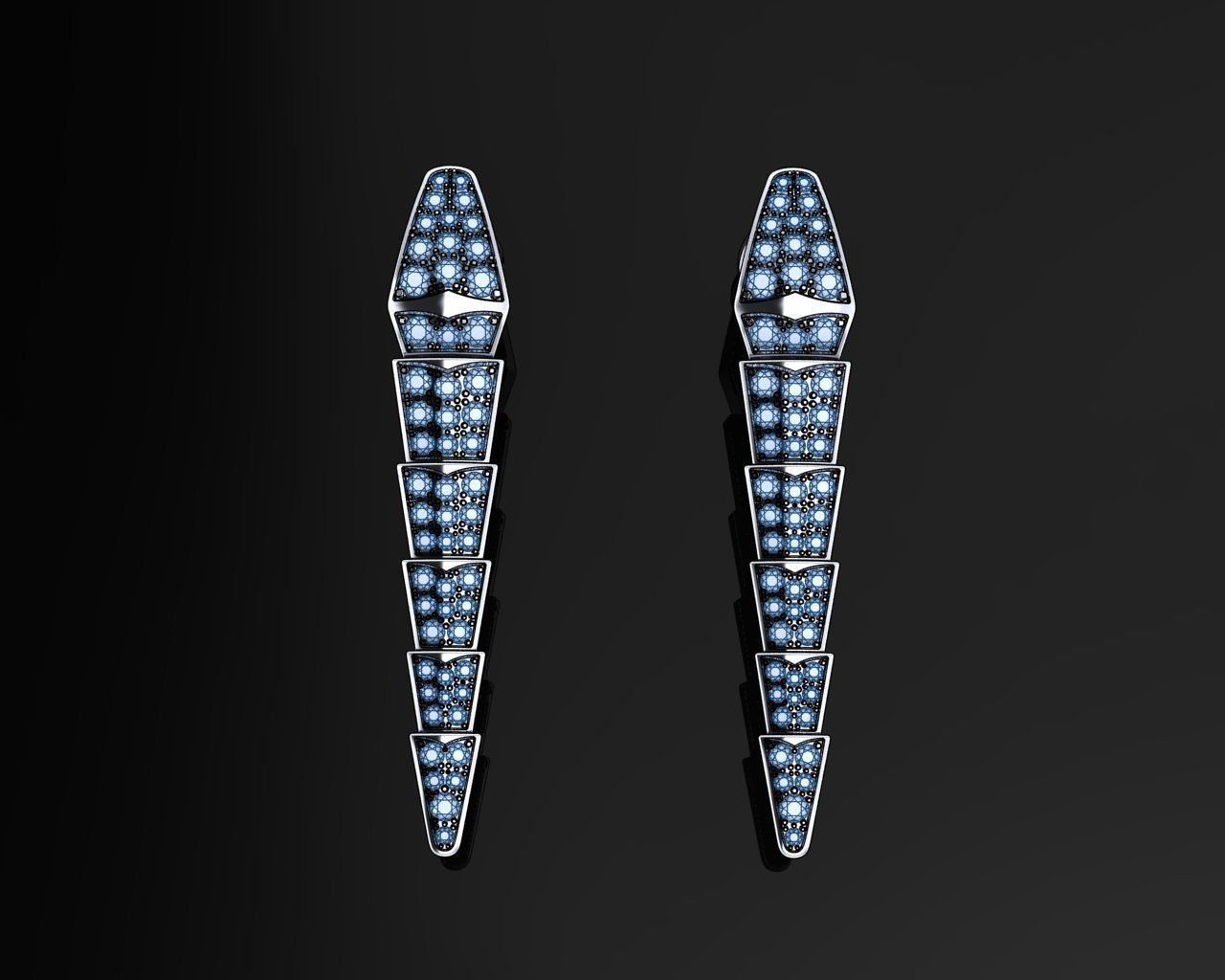 serpenti earrings 3d 3D print model_1