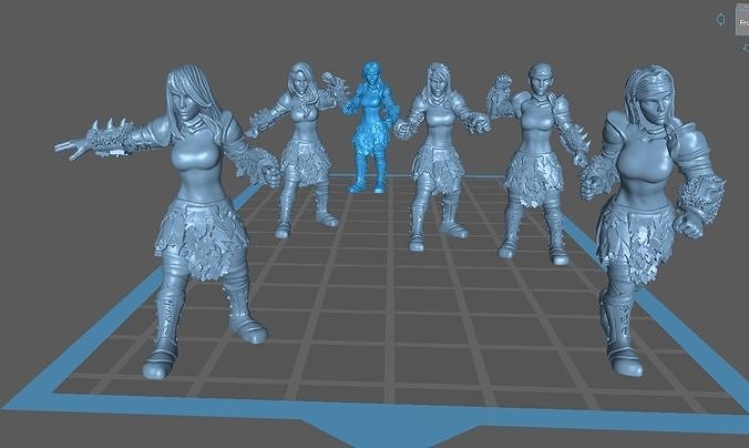 Fantasy Football Female Blitzer Bundle Free 3D print model
