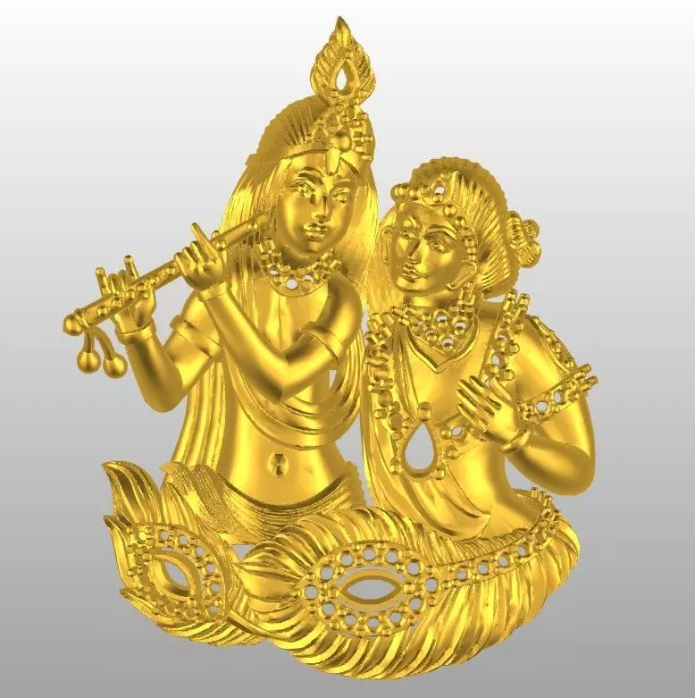 Radha krishna Pendant  3D print model_0