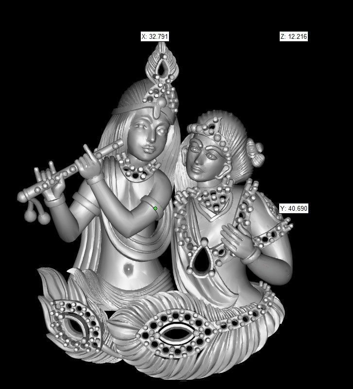 Radha krishna Pendant  3D print model_1