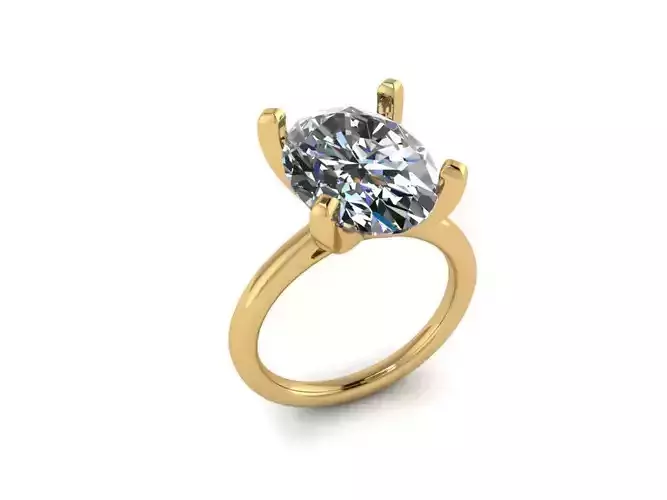 Big oval stone solitaire ring 321