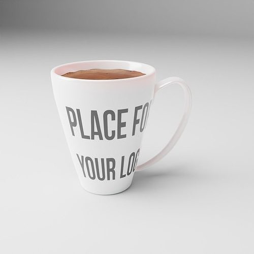 Mug Cup with a conical shape for Your Logo Low-poly 3D model