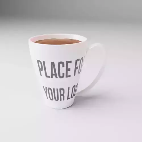 Mug Cup with a conical shape for Your Logo Low-poly 3D model