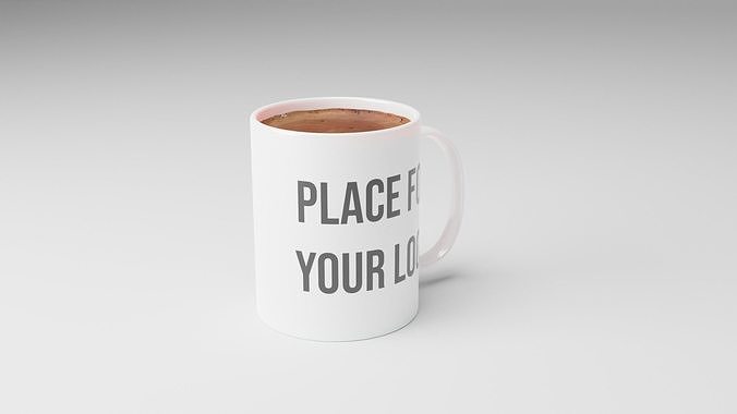 MUG Cup regular with a place for Your Logo Low-poly 3D model