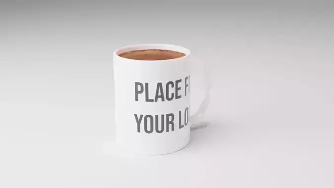 MUG Cup regular with a place for Your Logo Low-poly 3D model