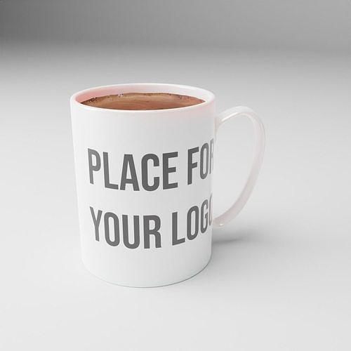 MUG Cup regular for Your Logo Low-poly 3D model