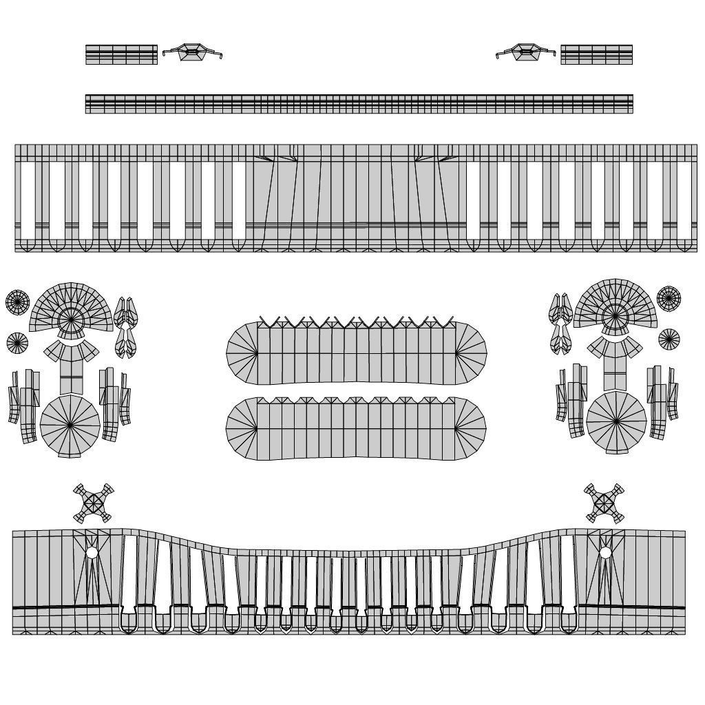 Bath Rack Low-poly 3D model_4