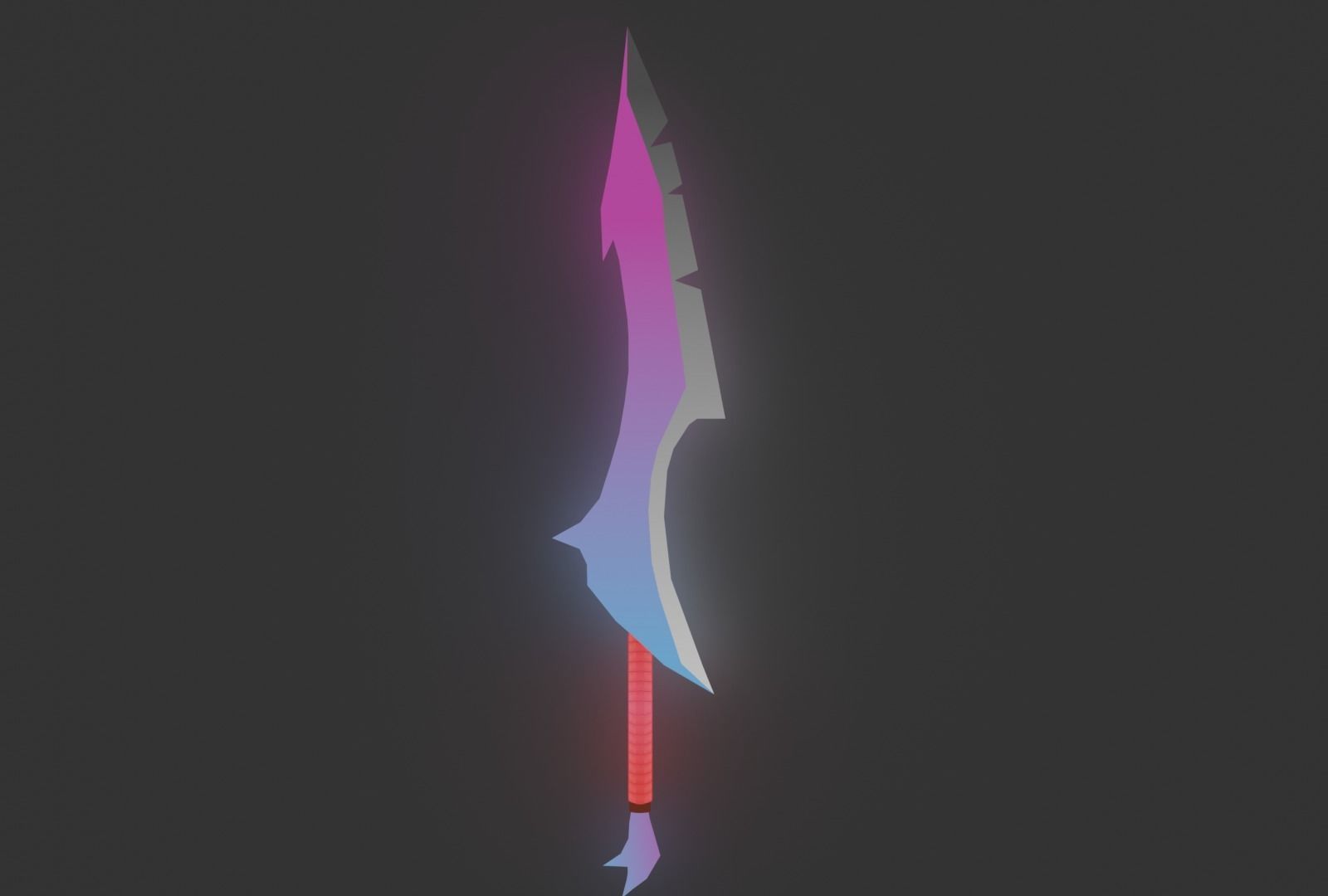 Hand Painted Fantasy  Low Poly Sword Low-poly 3D model_2