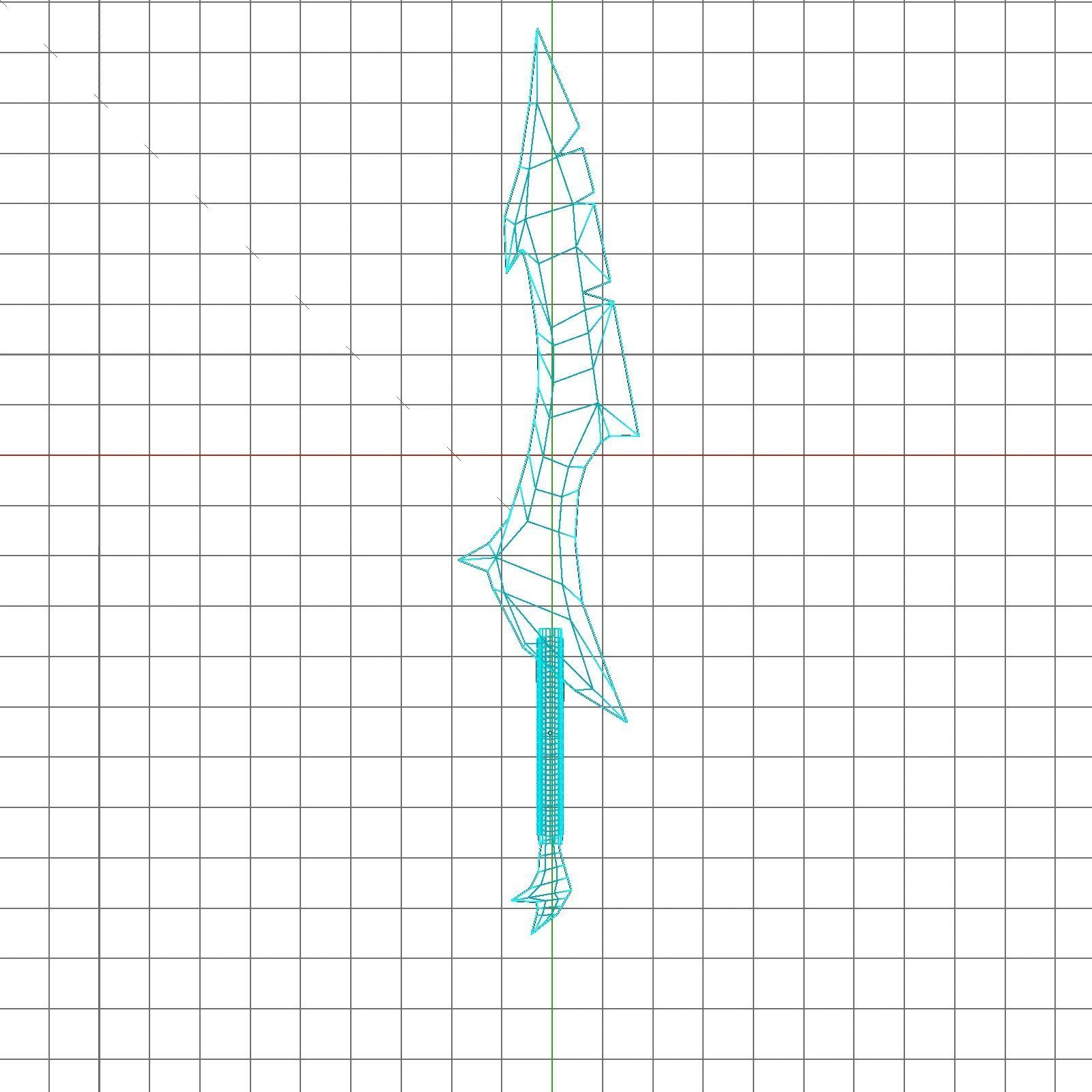 Hand Painted Fantasy  Low Poly Sword Low-poly 3D model_3
