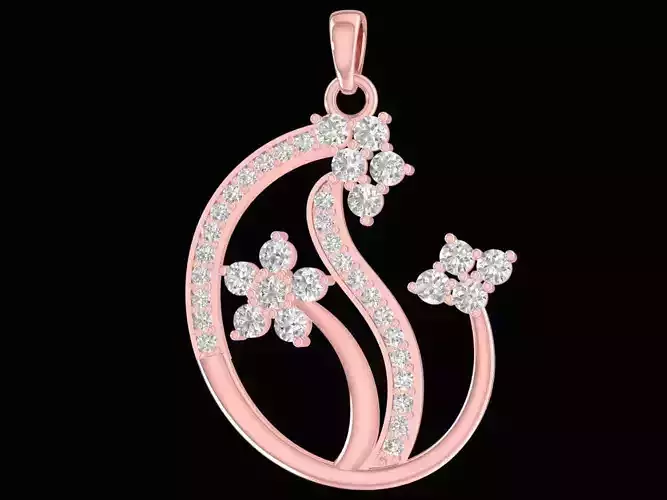 Elegant Flower Swirl Pendant Jewelry 2441