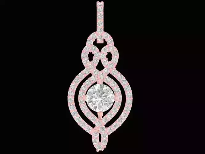 Infinity Twist Diamond Pendant 3D Model 2443