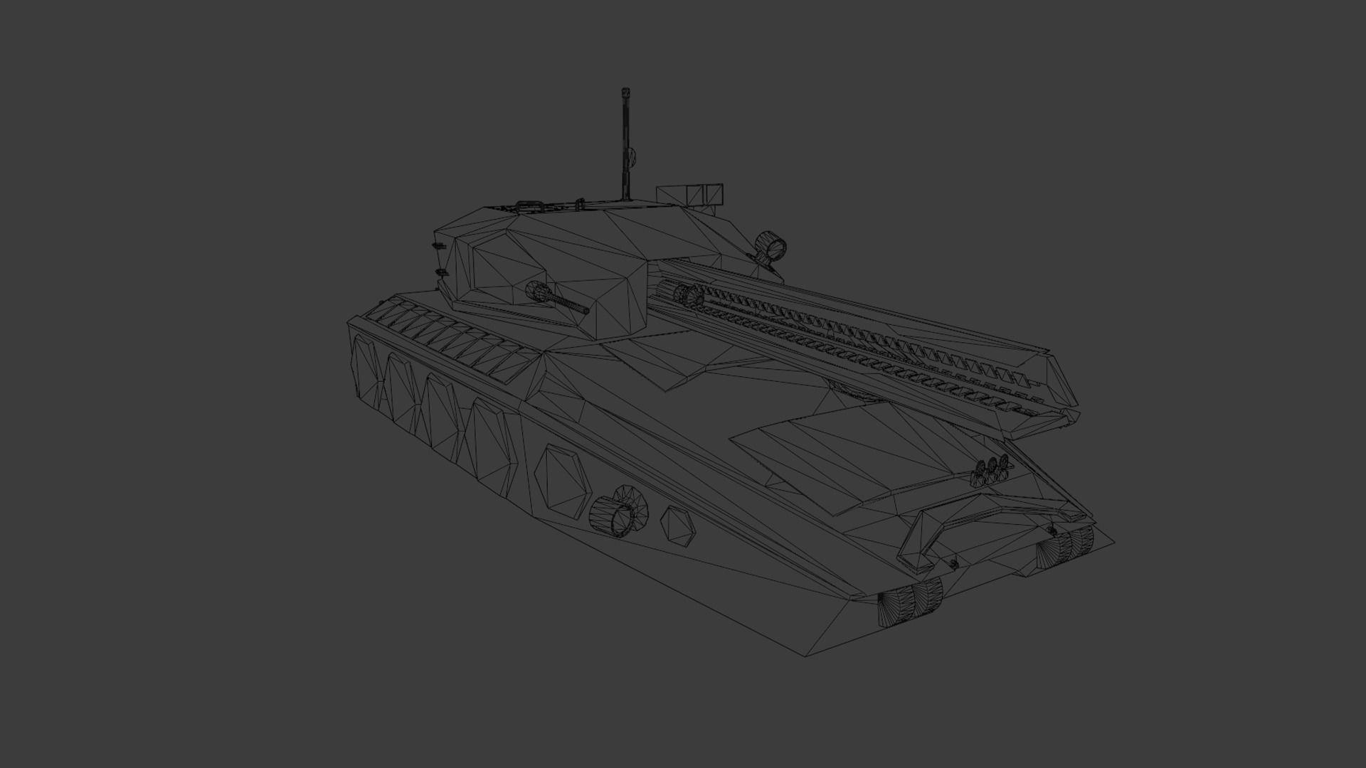 Gameready Sci-Fi Heavy Tank With Railgun Low-poly 3D model_11