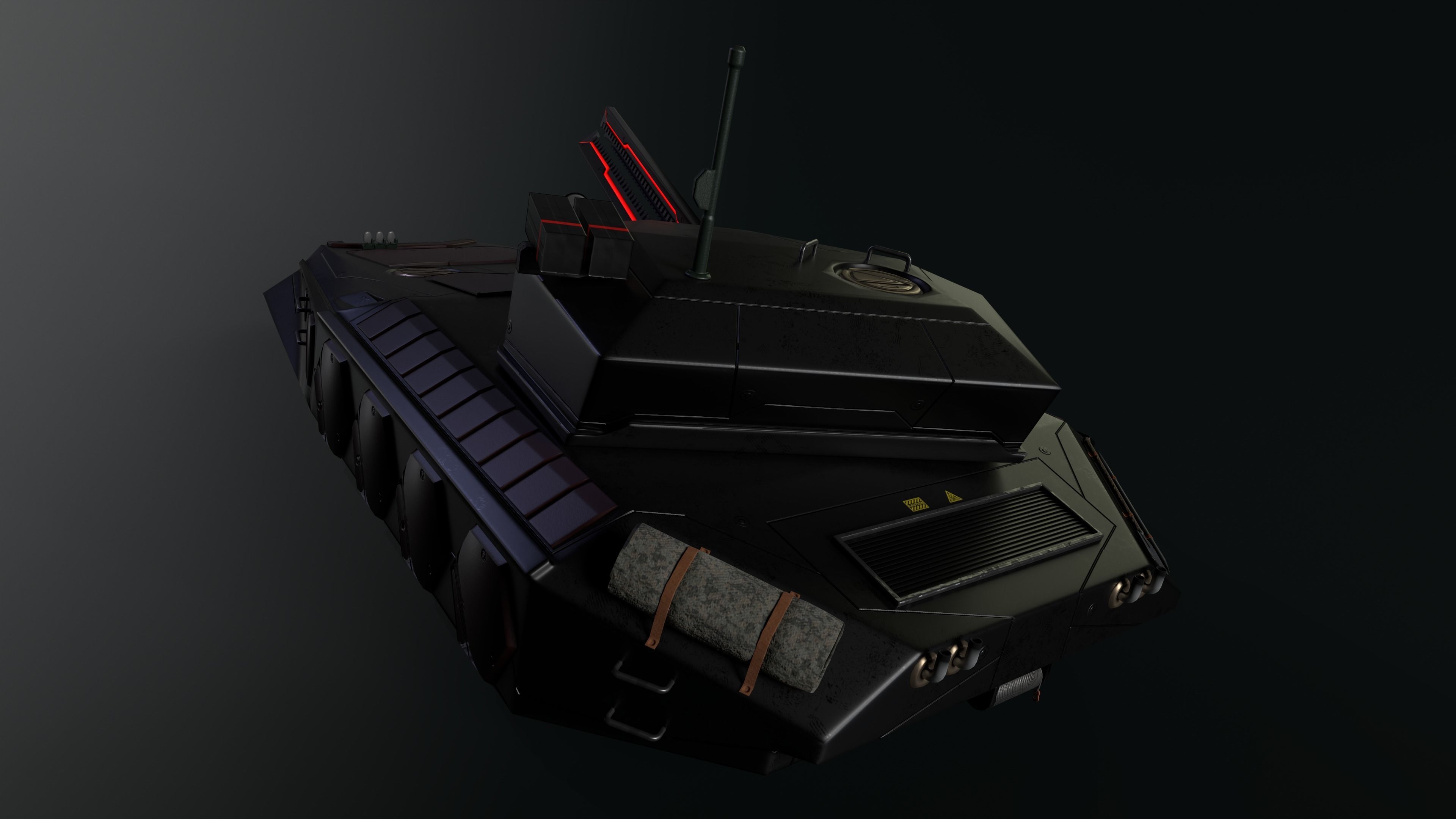Gameready Sci-Fi Heavy Tank With Railgun Low-poly 3D model_5