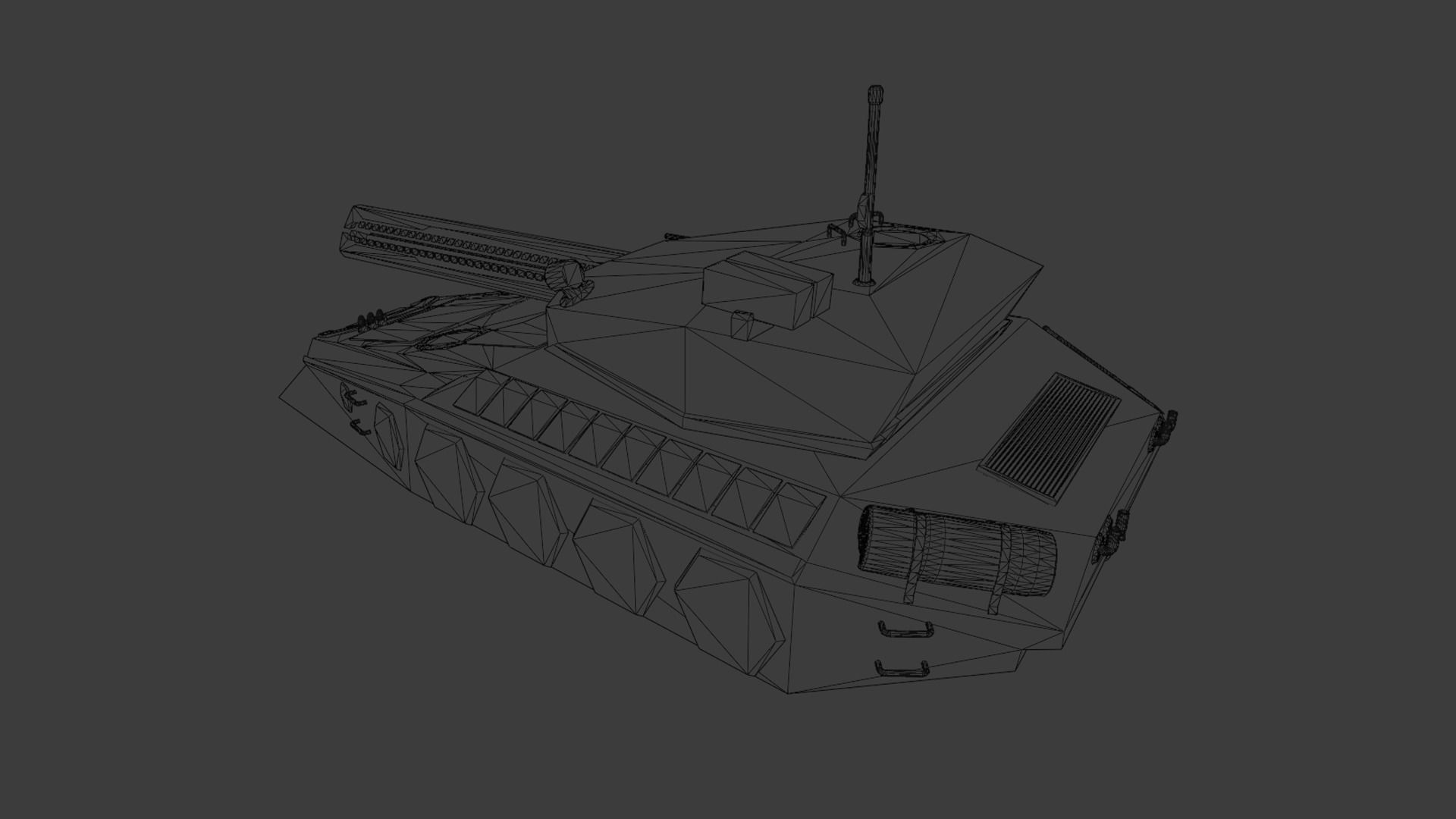 Gameready Sci-Fi Heavy Tank With Railgun Low-poly 3D model_10