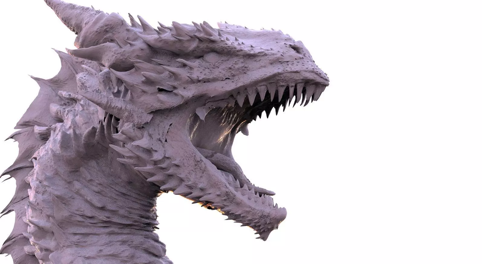 Dragon head roar posed head 3D model_0