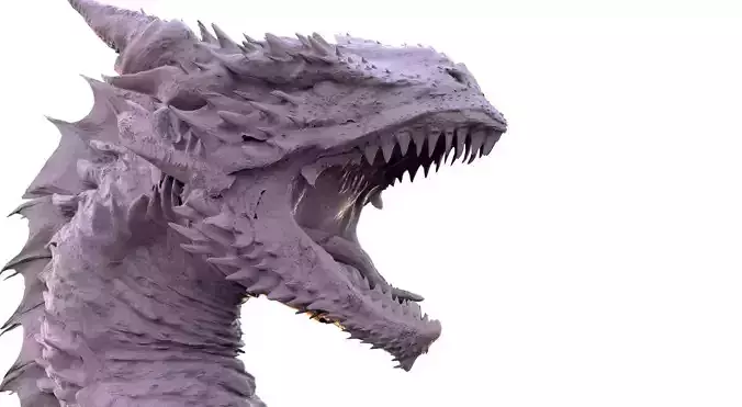 Dragon head roar posed head 3D model