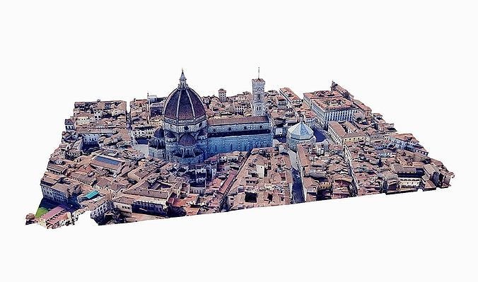 Florence Cathedral  Low-poly 3D model 7