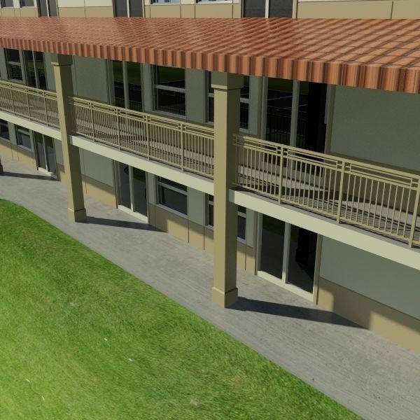 Motel - Military Barracks 3D model_4