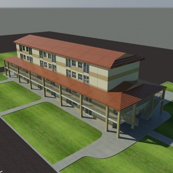 Motel - Military Barracks 3D model_2