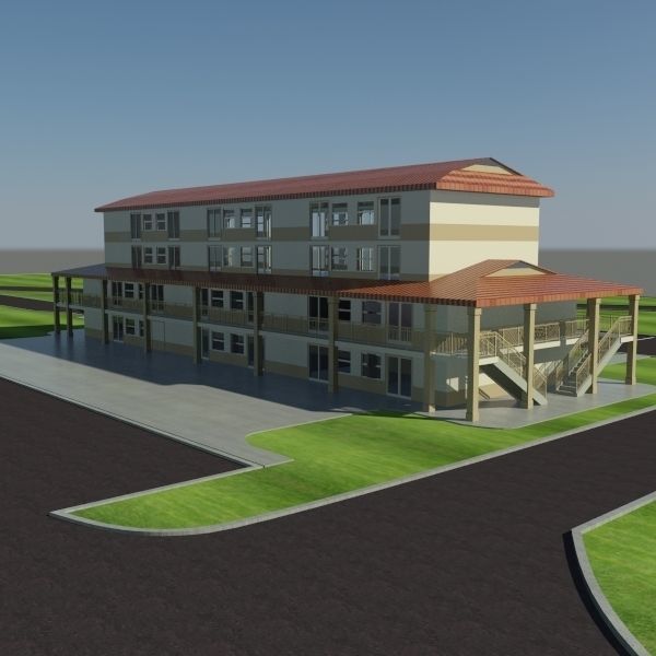 Motel - Military Barracks 3D model_3