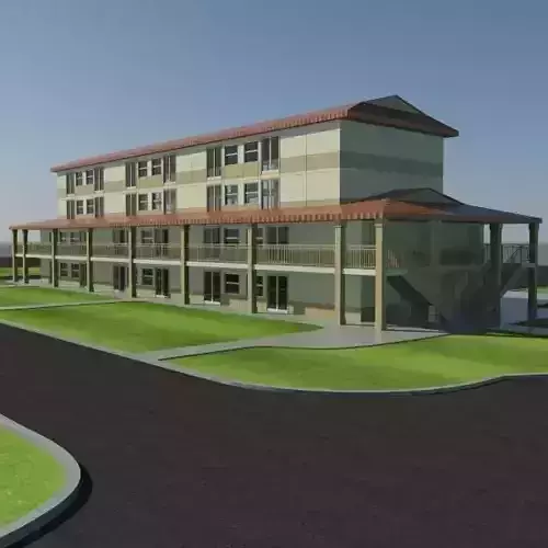Motel - Military Barracks 3D model