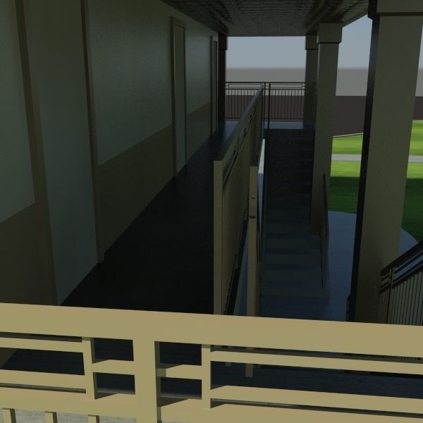 Motel - Military Barracks 3D model_7