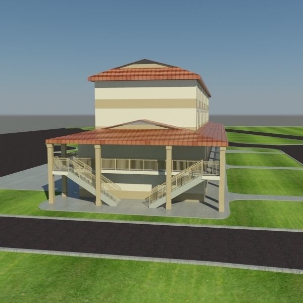 Motel - Military Barracks 3D model_5