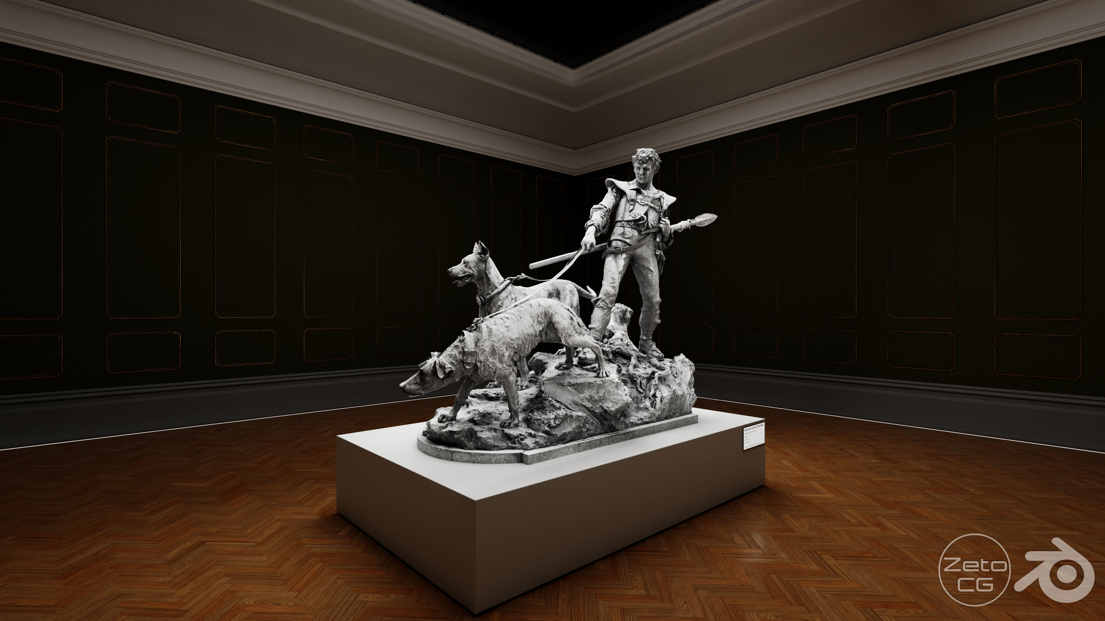 Art Museum Gallery Interior 8 - Textured - UE5 - Blender Low-poly 3D model_5