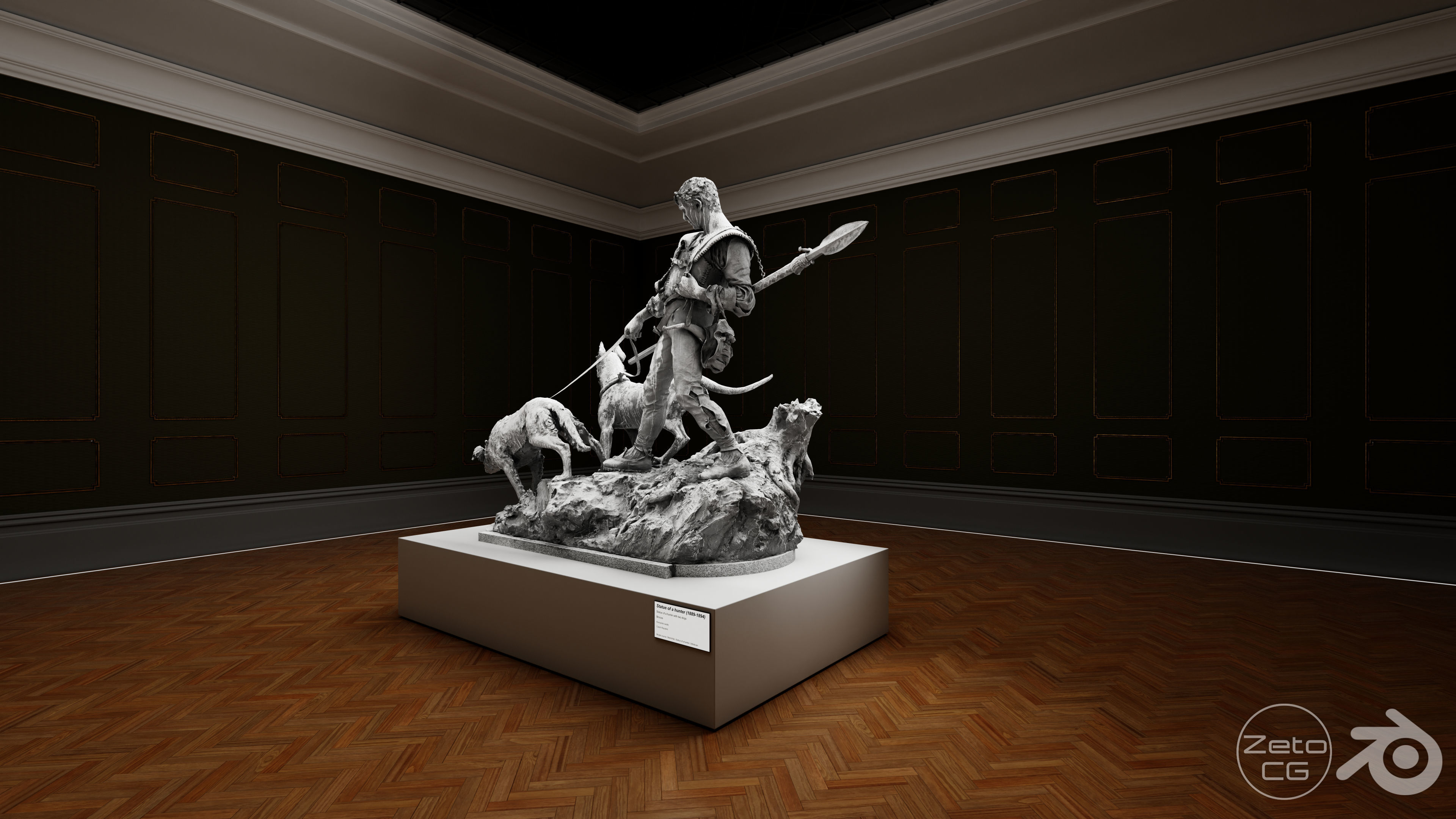 Art Museum Gallery Interior 8 - Textured - UE5 - Blender Low-poly 3D model_2