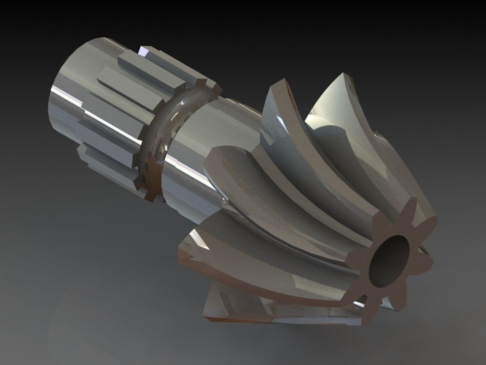Helical Bevel Gear Model 3D model_1