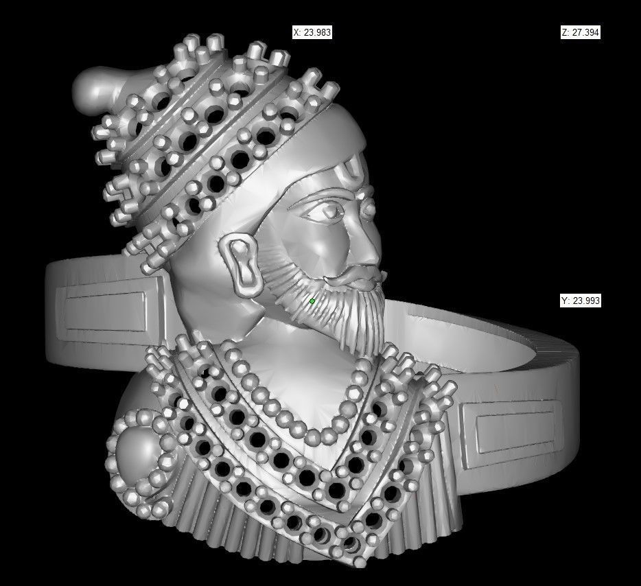 Chhatrapati Shivaji Maharaj Ring 3D print model_1