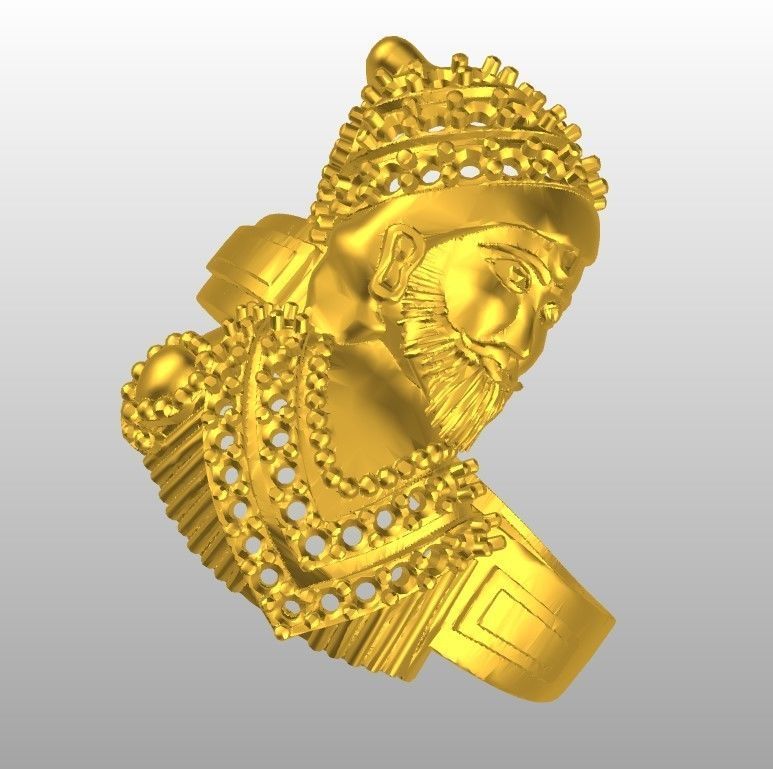 Chhatrapati Shivaji Maharaj Ring 3D print model_2