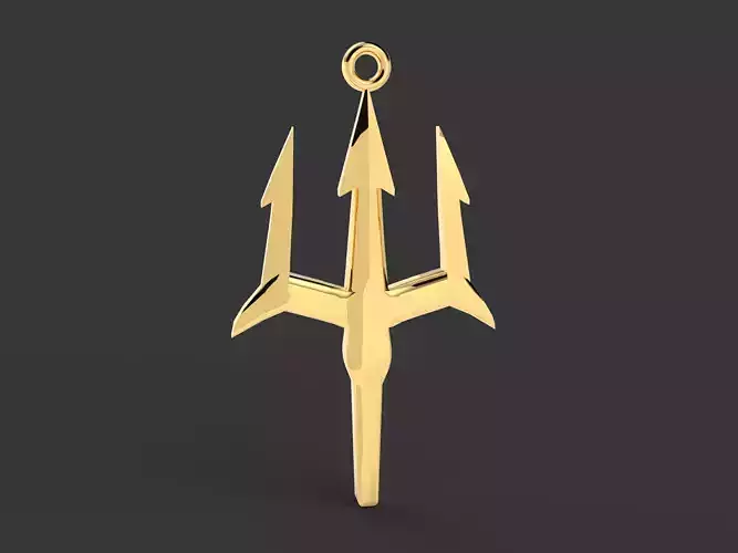 Jewelry trident pendant 3d model print