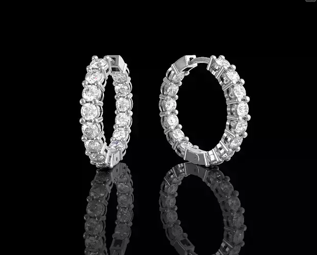 Luxury diamond earrings 3D print model